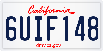 CA license plate 6UIF148