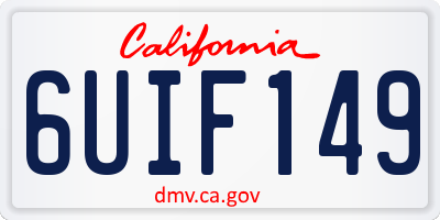 CA license plate 6UIF149