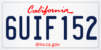 CA license plate 6UIF152