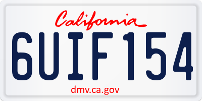 CA license plate 6UIF154