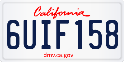 CA license plate 6UIF158
