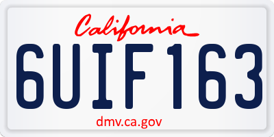CA license plate 6UIF163