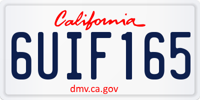 CA license plate 6UIF165