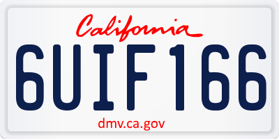 CA license plate 6UIF166