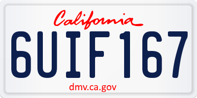 CA license plate 6UIF167