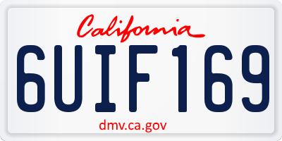 CA license plate 6UIF169