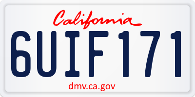 CA license plate 6UIF171