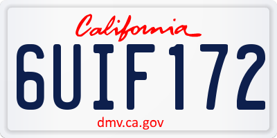 CA license plate 6UIF172