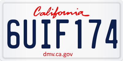 CA license plate 6UIF174