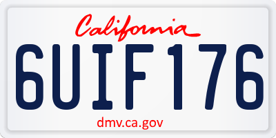 CA license plate 6UIF176