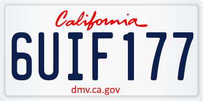 CA license plate 6UIF177