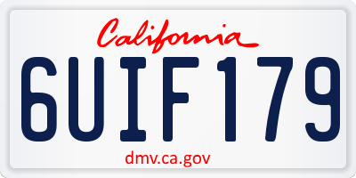 CA license plate 6UIF179