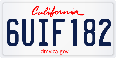 CA license plate 6UIF182