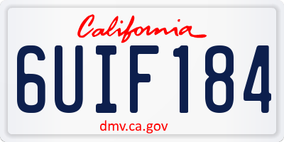 CA license plate 6UIF184