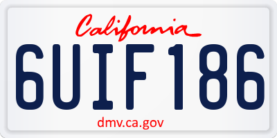 CA license plate 6UIF186