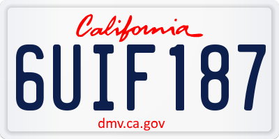 CA license plate 6UIF187