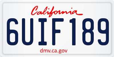 CA license plate 6UIF189