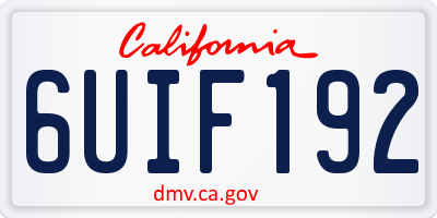 CA license plate 6UIF192