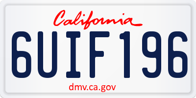 CA license plate 6UIF196