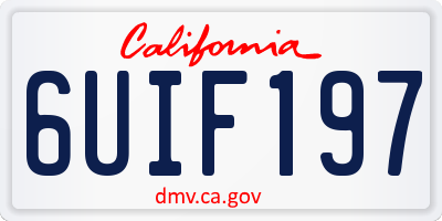CA license plate 6UIF197
