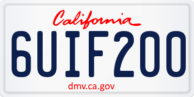 CA license plate 6UIF200