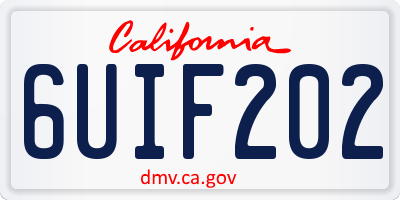 CA license plate 6UIF202