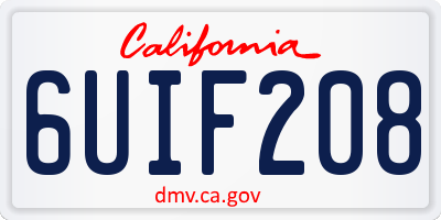 CA license plate 6UIF208