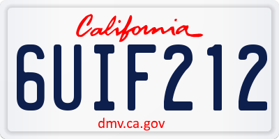 CA license plate 6UIF212