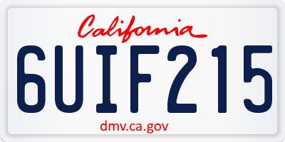 CA license plate 6UIF215