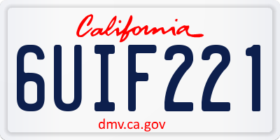 CA license plate 6UIF221