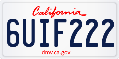 CA license plate 6UIF222
