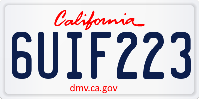 CA license plate 6UIF223
