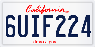 CA license plate 6UIF224