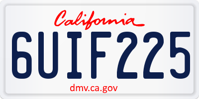 CA license plate 6UIF225