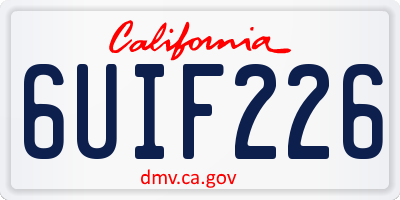 CA license plate 6UIF226