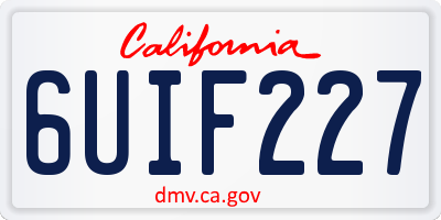 CA license plate 6UIF227