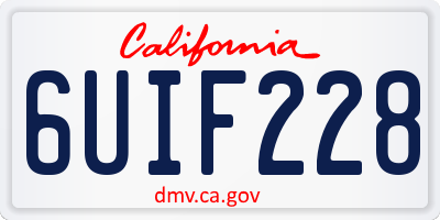 CA license plate 6UIF228