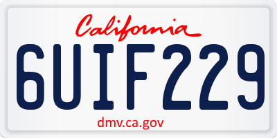 CA license plate 6UIF229