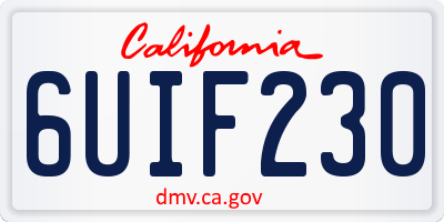 CA license plate 6UIF230