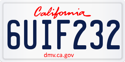 CA license plate 6UIF232