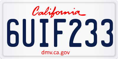 CA license plate 6UIF233