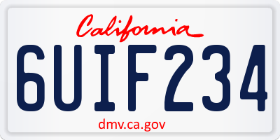 CA license plate 6UIF234