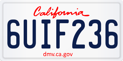 CA license plate 6UIF236
