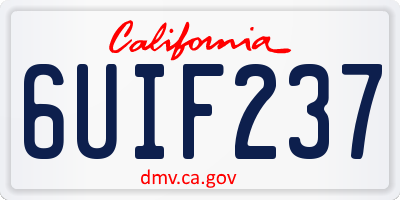 CA license plate 6UIF237