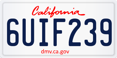 CA license plate 6UIF239