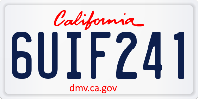 CA license plate 6UIF241