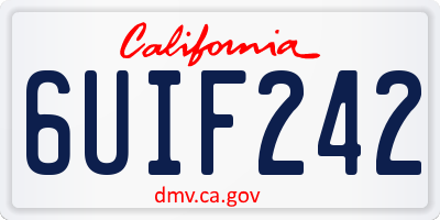 CA license plate 6UIF242