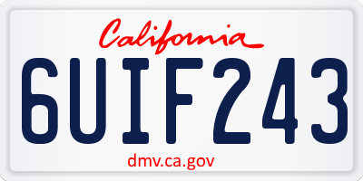 CA license plate 6UIF243