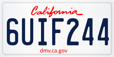 CA license plate 6UIF244