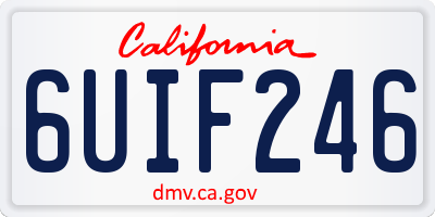 CA license plate 6UIF246